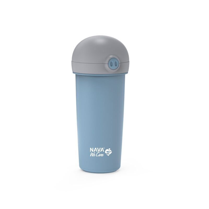 Sticla de plastic cu pai Nava 380ml albastru [1]