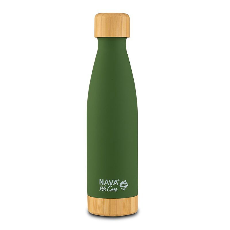Sticla termoizolanta bambus calatorii Nava 500 ml verde [1]