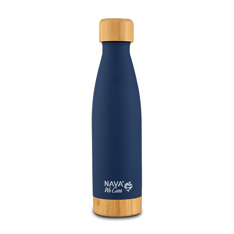Sticla termoizolanta calatorii bambus Nava 500 ml navy [1]