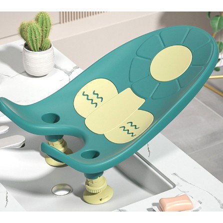 Suport de Baie Bebelusi, Flippy, 0-12 luni, Montare pe Chiuveta/Lavoar/Cada, Ventuze Antiderapante cu Intaltime Reglabila, 50 x 24 x 12.5 cm, Verde [6]