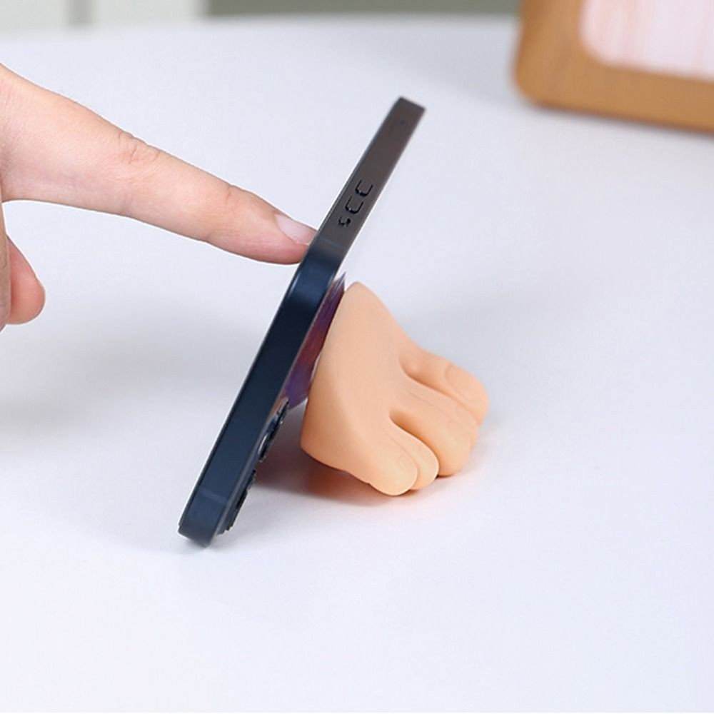 Suport de Baie, Flippy, Multifunctional, pentru Periute/Cabluri, din PVC, cu Ventuza, Model Picior, 4 x 6.5 cm, Crem [4]