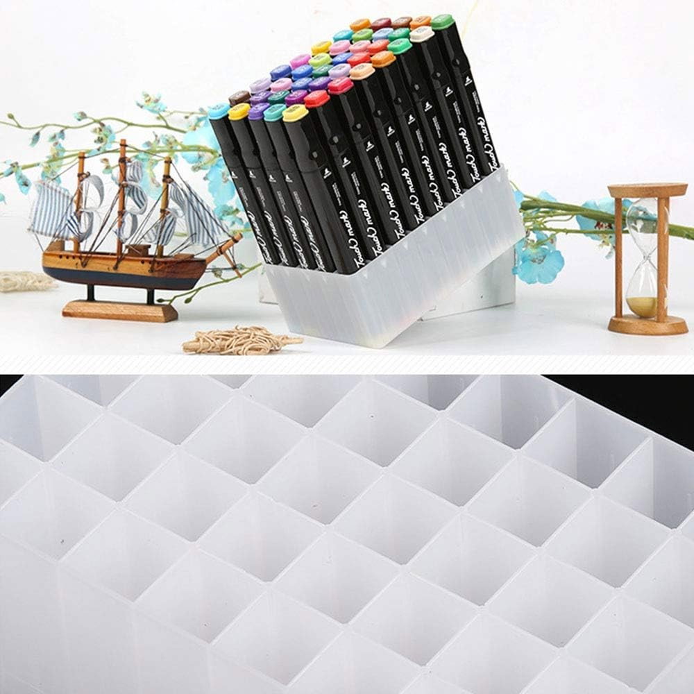 Suport De Depozitare, Flippy, pentru Markere, Suport Pentru Stilouri, Cutie De Depozitare pentru Birou, Multi-Functionala, 80 Spatii, Alb/Negru [5]