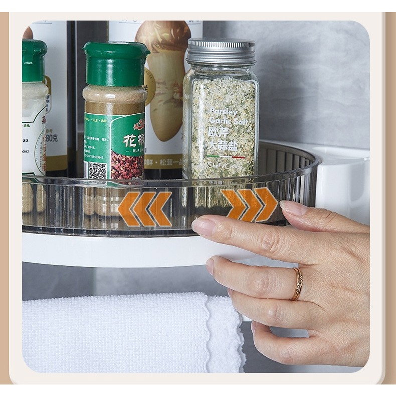 Suport Depozitare, Flippy, din Plastic, Rotativ 360 grade, Montare fara Perforatii, pentru Baie/Bucatarie, Alb [3]