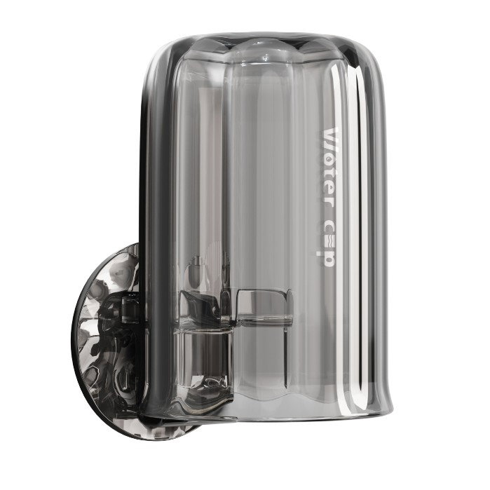 Suport Multifunctional 2 in 1, Pahar si Suport pentru Periuta de Dinti, Flippy, Plastic, Dimensiune: 10.4 x 7.3 x 7.3 cm, Gri [1]