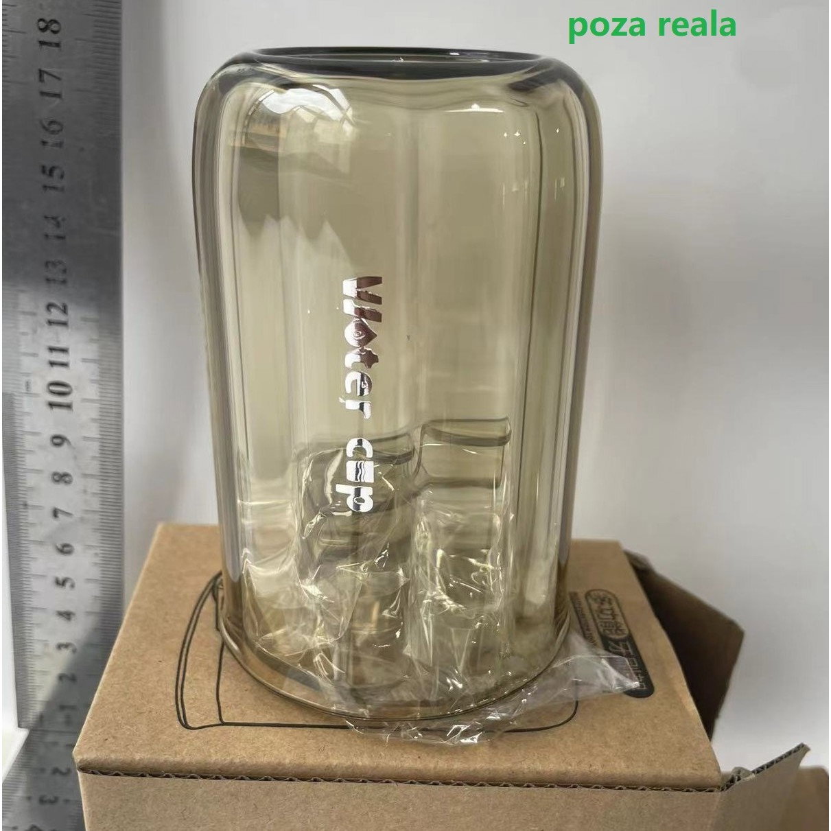 Suport Multifunctional 2 in 1, Pahar si Suport pentru Periuta de Dinti, Flippy, Plastic, Dimensiune: 10.4 x 7.3 x 7.3 cm, Maro Galbui [2]