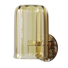 Suport Multifunctional 2 in 1, Pahar si Suport pentru Periuta de Dinti, Flippy, Plastic, Dimensiune: 10.4 x 7.3 x 7.3 cm, Maro Galbui [1]