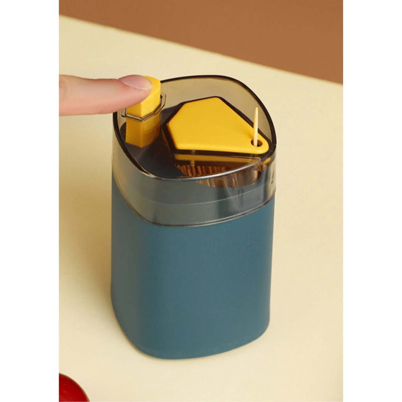 Suport Scobitori, Flippy, Automat, cu Buton si Capac, din PP, 9.5x6 cm, Albastru [11]