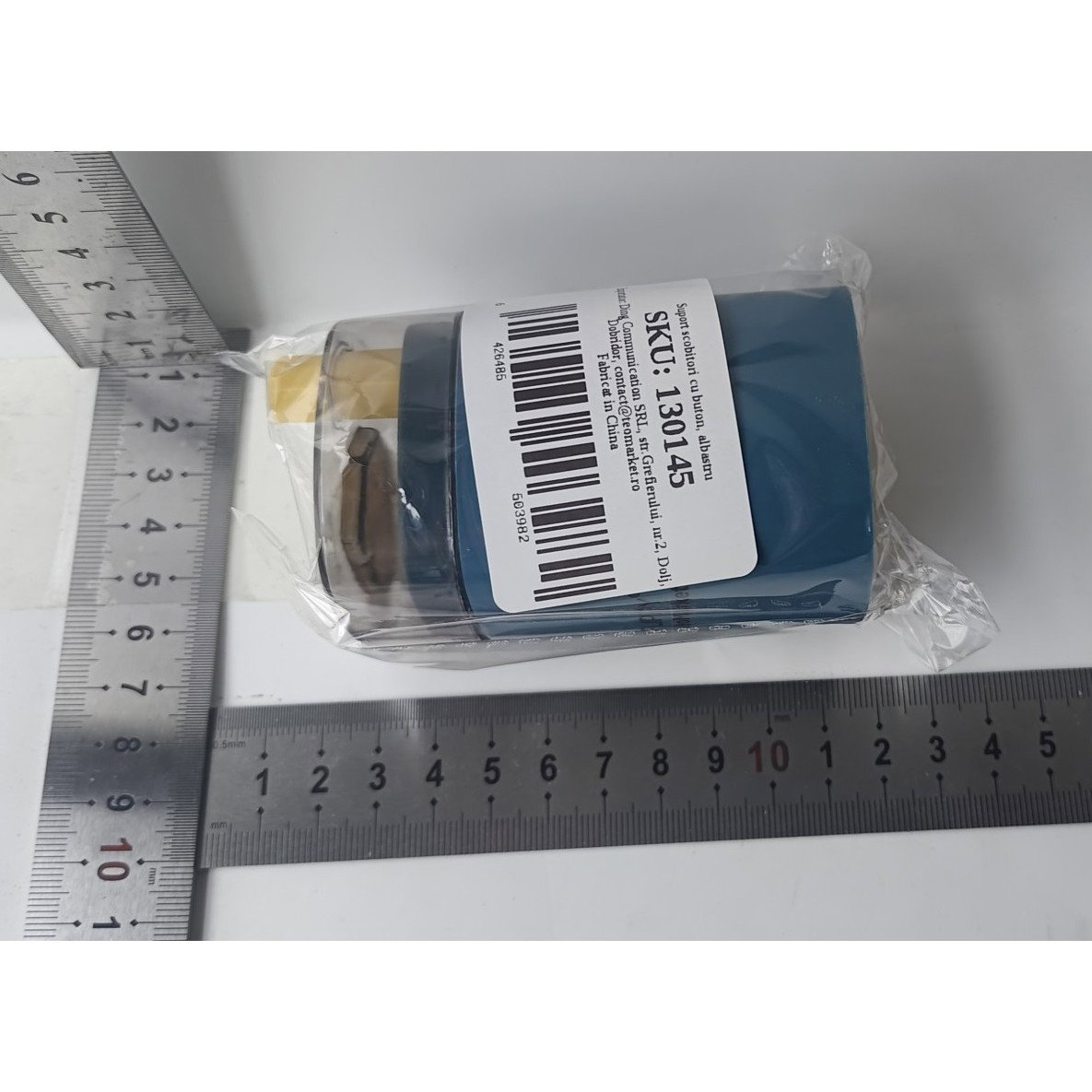 Suport Scobitori, Flippy, Automat, cu Buton si Capac, din PP, 9.5x6 cm, Albastru [7]