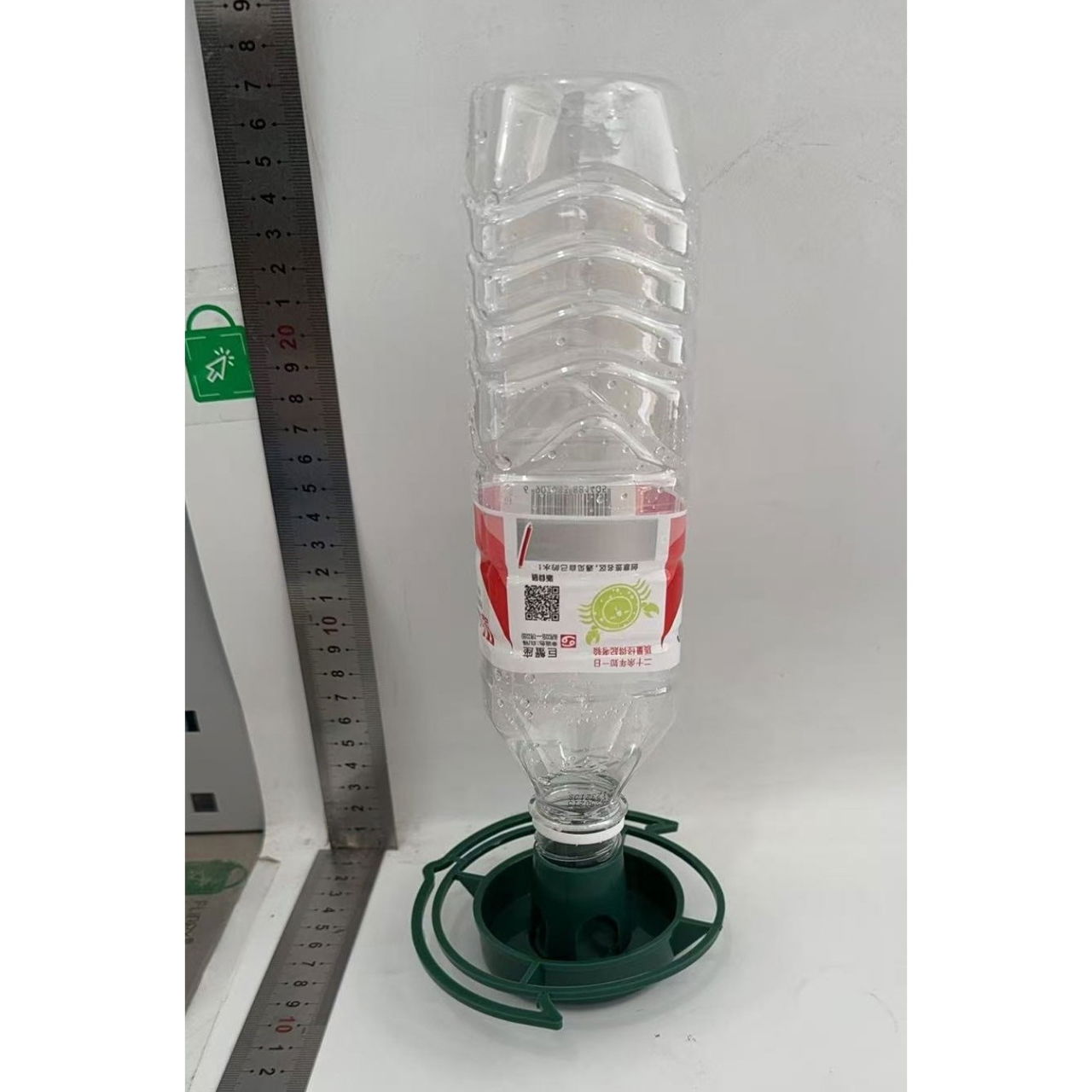 Suport Sticla pentru Hranit Pasari, Flippy, din Plastic, de Gradina, Fara Sticla, 12.5 x 3.8 x 2 cm, Verde [8]