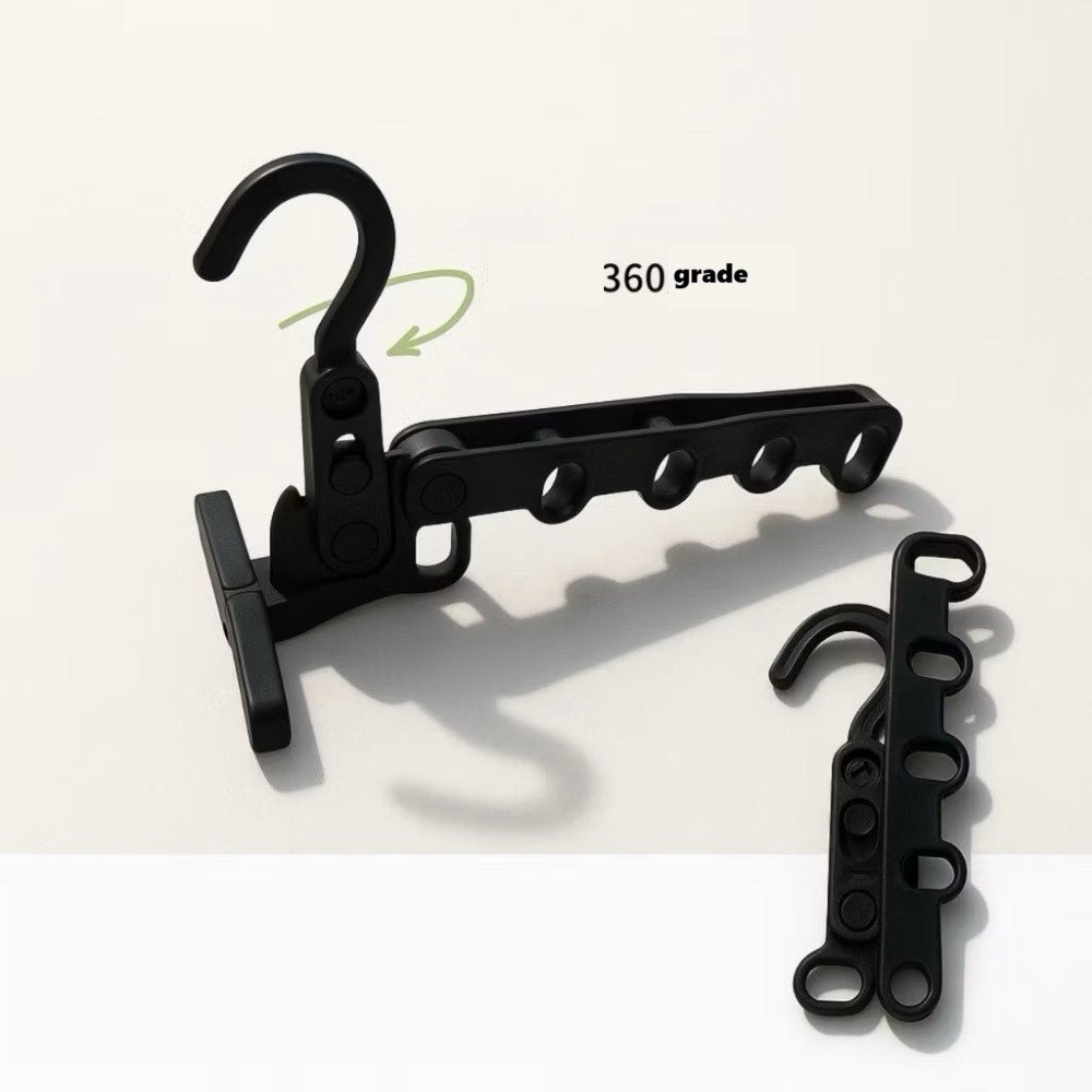 Suport Umerase, Flippy, Pliabil, Portabil, 5 Gauri pentru Umerase, Rotire 360 Grade, din Plastic, Negru [2]