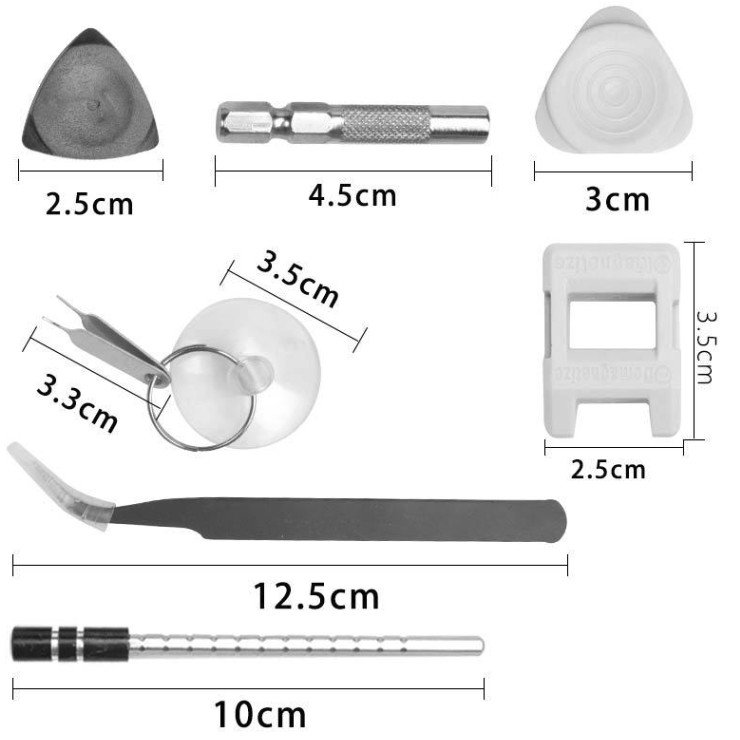 Surubelnite pentru Reparea Telefoanelor, Flippy, Set 115-in-1 Cromate, Demontarea Repararea Ceasurilor, Electronicelor Mici, Maner detalii Albe, 18 x 11 x 6 cm, Negru [8]