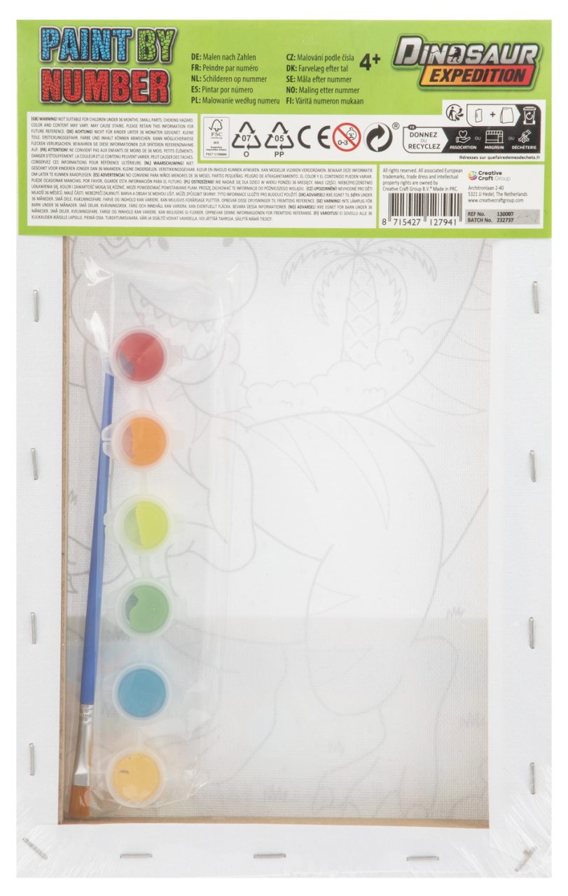 Tablou pictez pe numere - Dinozaur vesel [2]