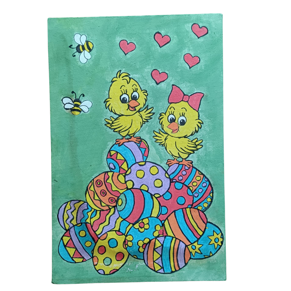 Tablou pictura pe numere - Puisori de Paste [3]