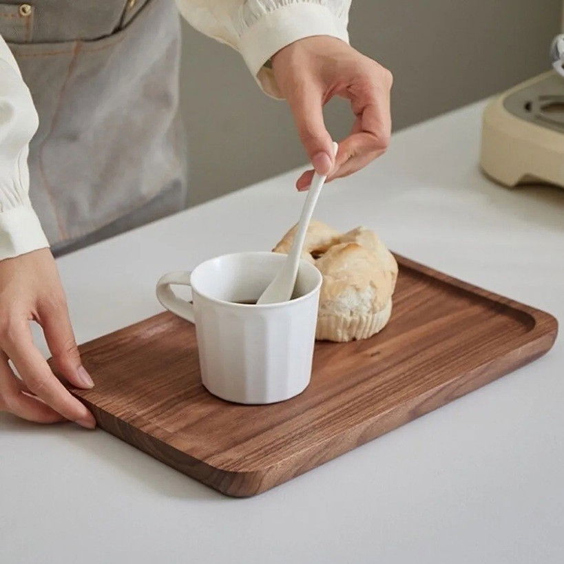 Tava din Lemn, Flippy, Dreptunghiulara, pentru Alimente sau Decor, 20 x 12 x 1.5 cm, Natur [6]