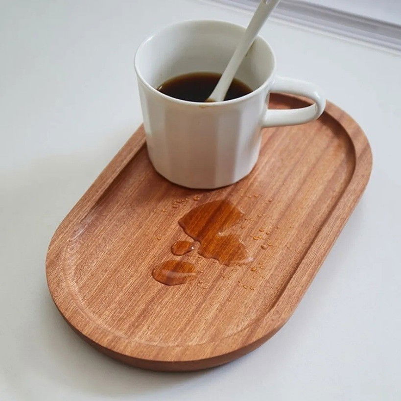 Tava din Lemn, Flippy, Ovala, pentru Alimente sau Decor, 25 x 15 x 1.5 cm, Natur [3]