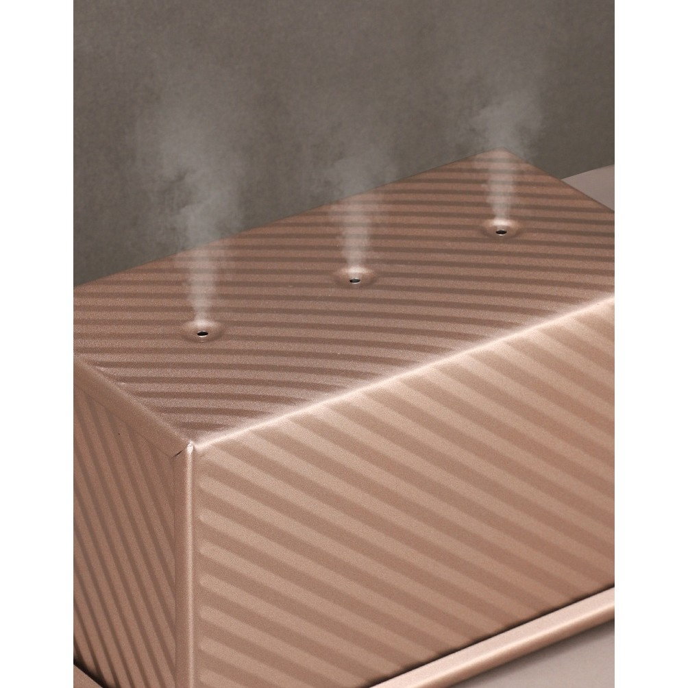 Tava pentru Paine, Flippy, din Otel Carbon, 450 g, cu Capac, Antiaderenta, 21 x 11 x 11.5 cm, Roz Auriu [3]