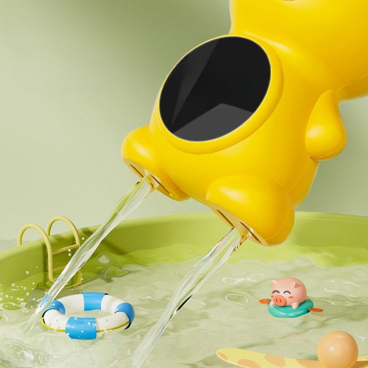 Termometru Electronic LED pentru Baie, Plutitor, Rezistent la apă, IPX7, Multifunctional, 3 Trepte de Temperatura, Model Ratusca, 12x7cm, Galben [2]