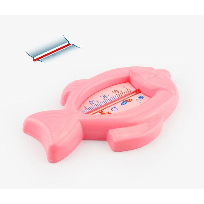 Termometru pentru Baie, Flippy, Plutitor, Rezistent la apa, Multifunctional, Model Peste, 15.5x9.5x2 cm, Roz [2]