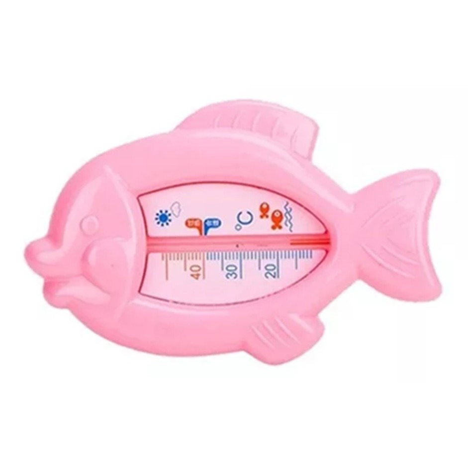 Termometru pentru Baie, Flippy, Plutitor, Rezistent la apa, Multifunctional, Model Peste, 15.5x9.5x2 cm, Roz [1]