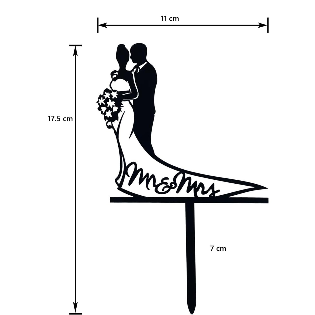 Topper Tort, Flippy, Model 1 Mr&amp;Mrs, 17.5 x 11 cm, Negru [2]