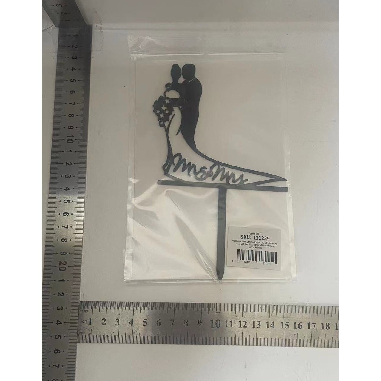 Topper Tort, Flippy, Model 1 Mr&amp;Mrs, 17.5 x 11 cm, Negru [5]