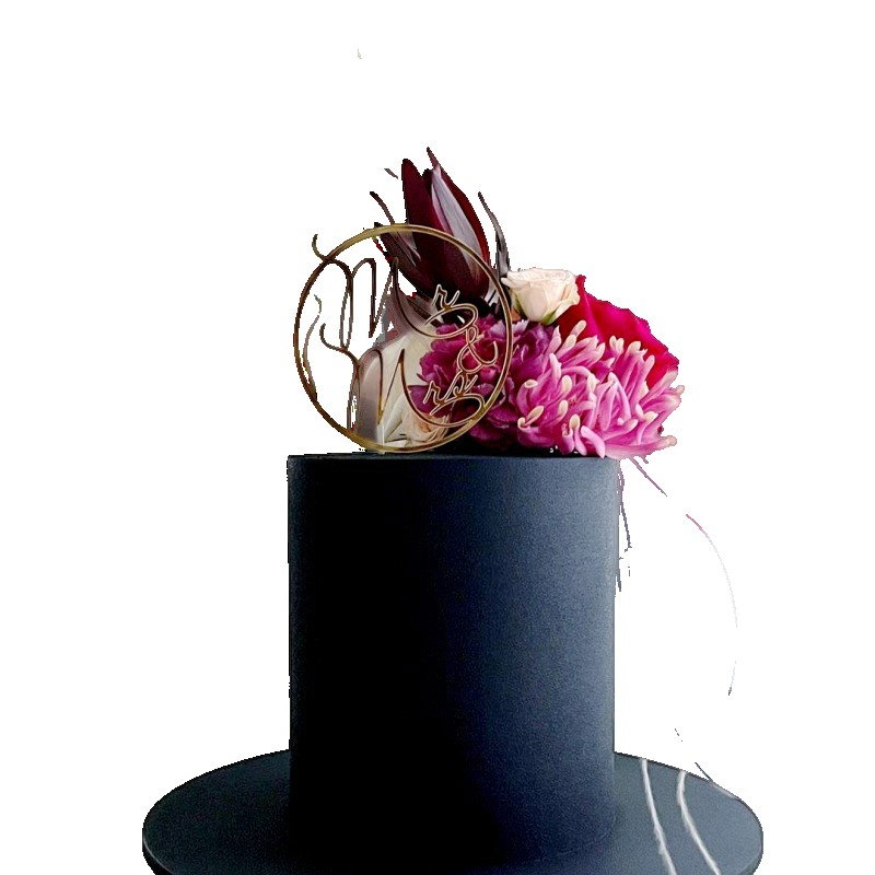 Topper Tort, Flippy, Model 2 Mr&amp;Mrs, din Plastic, Auriu [1]