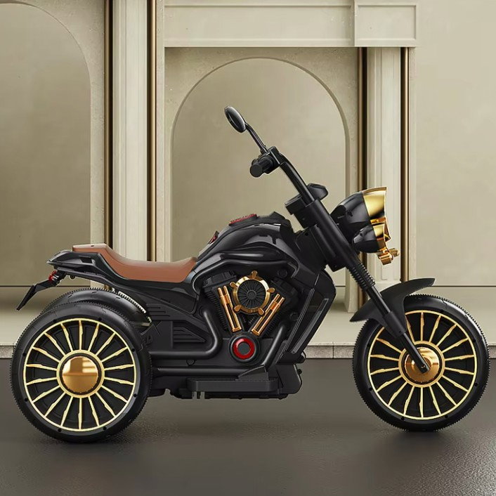 Tricicleta Electrica pentru Copii, Flippy, cu 2 Acumulatoare 380*2, 6V 4.5, Sistem Anti-Rasturnare, Sistem de Lumini si Sunet, 6-8 Ani, 93 x 48 x 63 cm, Negru [5]