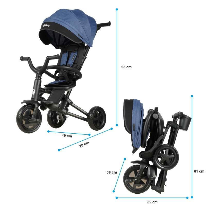 Tricicleta ultrapliabila Qplay Nova Niello Albastru [22]