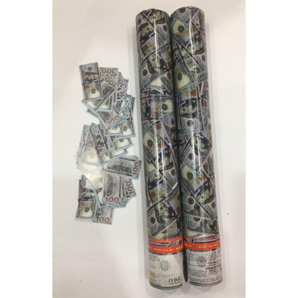 Tub de Confetti, Flippy, Money, 30x5 cm, Confetii Asortate Model Dolari, Eliberare prin Rasucire, Multicolor [3]