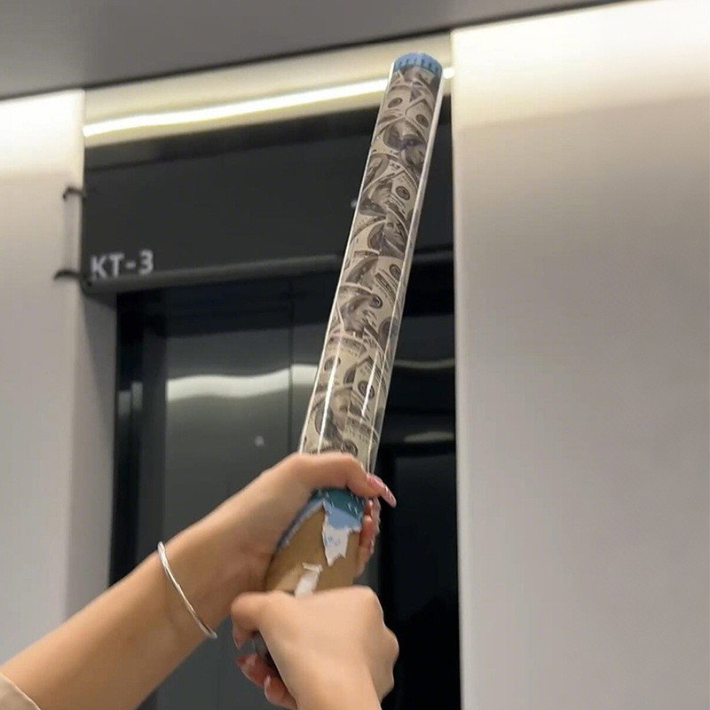 Tub de Confetti, Flippy, Money, 60x5 cm, Confetii Asortate Model Dolari, Eliberare prin Rasucire, Multicolor [3]