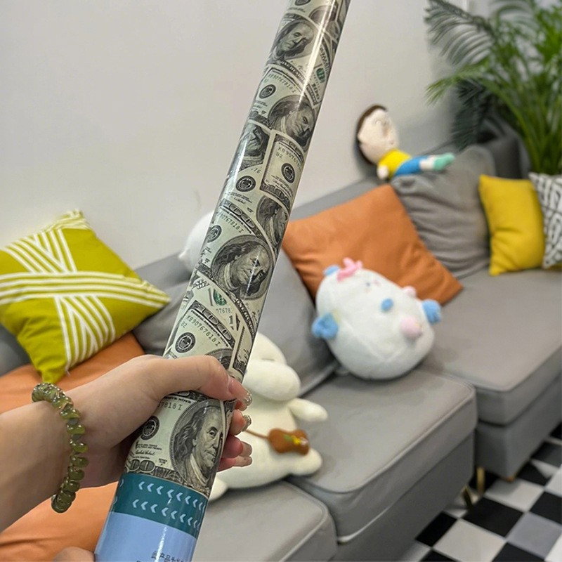 Tub de Confetti, Flippy, Money, 60x5 cm, Confetii Asortate Model Dolari, Eliberare prin Rasucire, Multicolor [2]