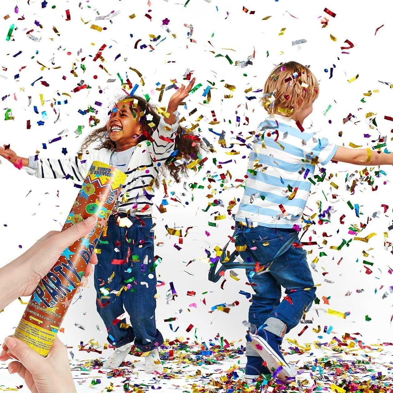 Tub de Confetti, Flippy, Party Popper, 30x5 cm, Confetii Asortate din Aluminiu, Multicolor [2]