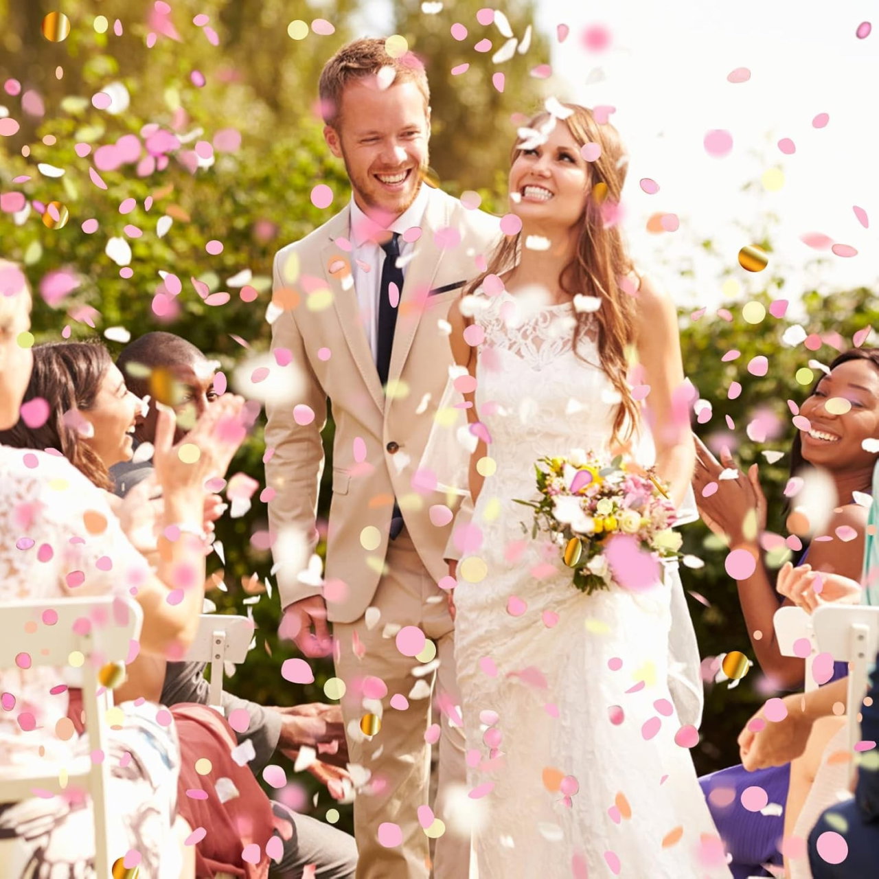 Tun Confetti, Flippy, Confetti Inimioare si Mesaj Love, 40 x 5 cm, Roz Alb [4]