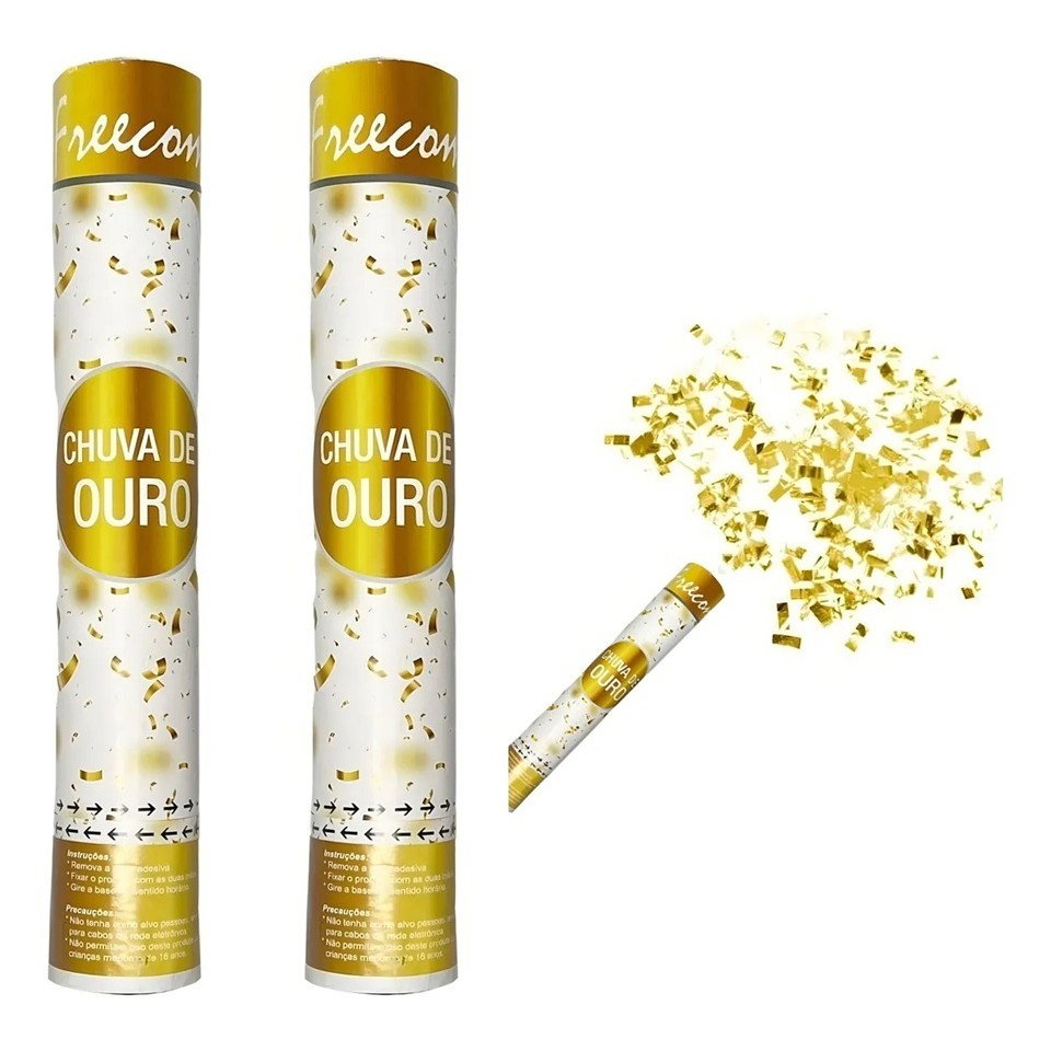 Tun Confetti, Flippy, Model Folie Aurie, 40 cm, Ambalaj din Carton, Eliberare prin Rasucire, Auriu [1]