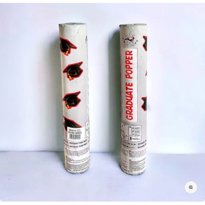 Tun Confetti, Flippy, Model Petrecere Absolvire Palarii, 40 cm, Ambalaj din Carton, Eliberare prin Rasucire, Negru [3]