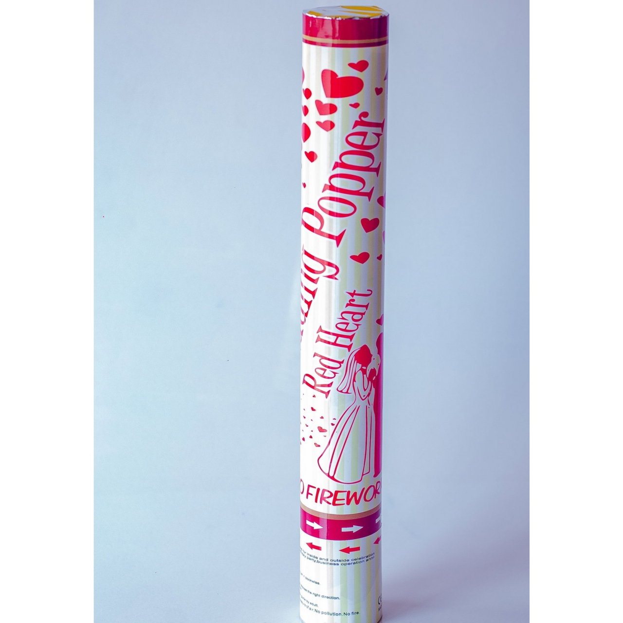 Tun Confetti, Flippy, Model Wedding Popper Inimi, 40 cm, Ambalaj din Carton, Eliberare prin Rasucire, Rosu [5]