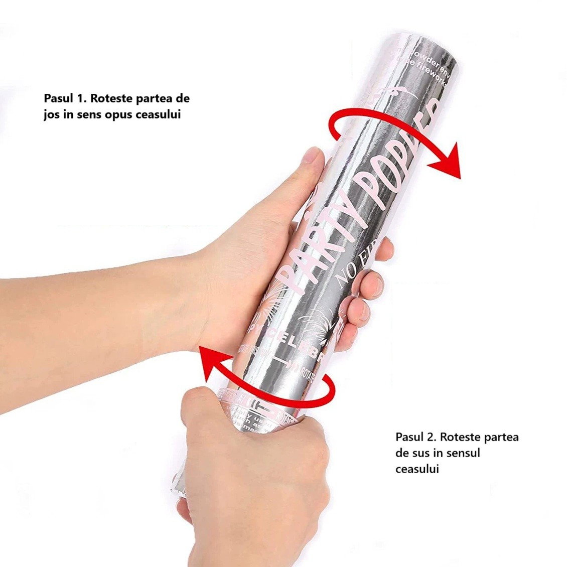 Tun Confetti Petrecere, Flippy, Lungime 30 cm, Argintiu [4]