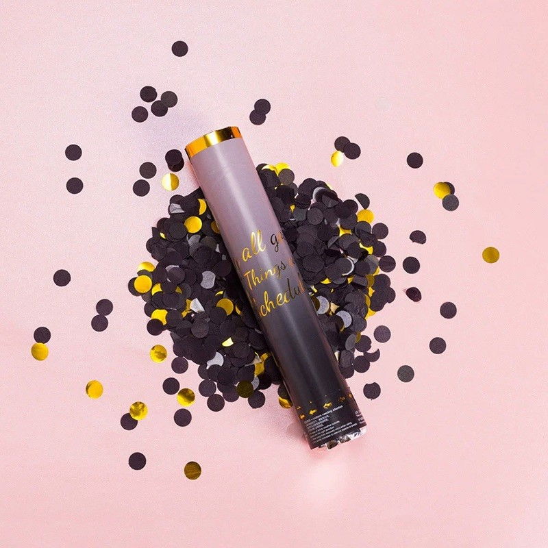 Tun Confetti Petrecere, Flippy, Lungime 30 cm, Negru/Auriu [5]