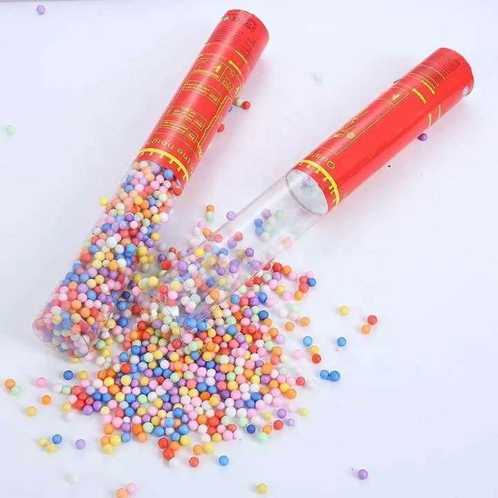 Tun de Confetti, 30 cm. Flippy, Model Bilute, Confetti din Polistiren, Ambalaj de Plastic, Multicolor [1]