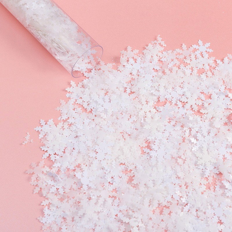 Tun de Confetti, Flippy, 30 cm, Model Fulgi de Zapada din Hartie, Ambalaj din PET, Alb [5]