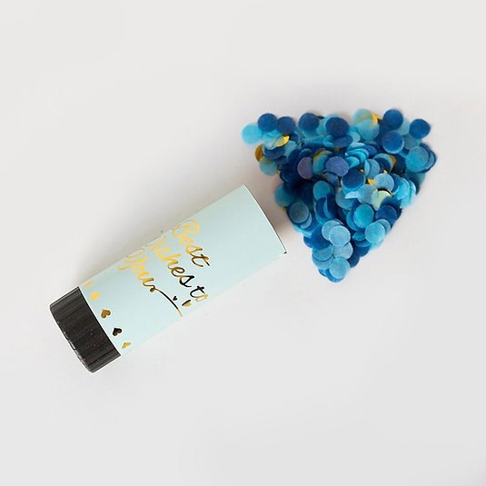 Tun de Confetti, Flippy, Best Wishes 11 x 4 cm, Model Buline din Hartie si Folie, Albastru [3]