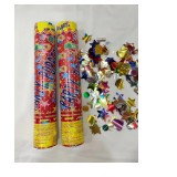 Tun de Confetti, Flippy, Party Popper, 60x5 cm, Model Stelute, Inimioare, Paiete, Lucioase, 3 cm Diametru, Multicolor [1]
