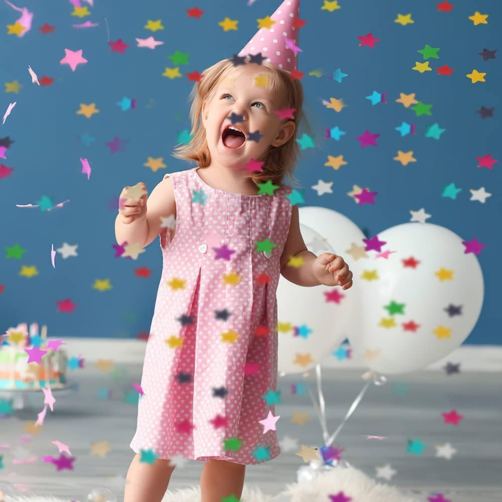 Tun de Confetti, Flippy, Party Popper, 60x5 cm, Model Stelute, Inimioare, Paiete, Lucioase, 3 cm Diametru, Multicolor [2]