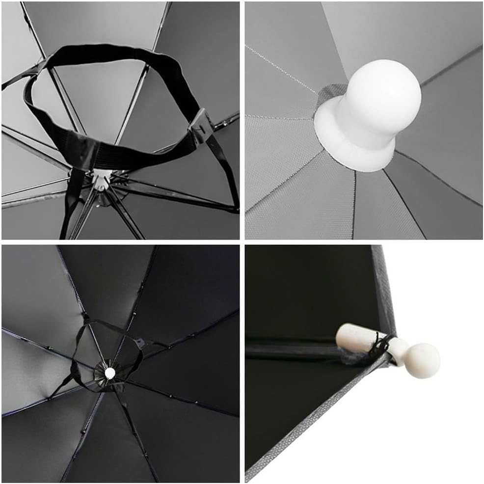 Umbrela de Cap, Flippy, Diametru 69 cm, Banda Elastica de Cap, Protectie UV/Ploaie, Albastru Safir [4]