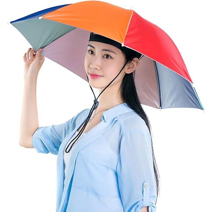 Umbrela de Cap, Flippy, Diametru 69 cm, Snur Reglabil de Cap, Protectie UV/Ploaie, Curcubeu [5]