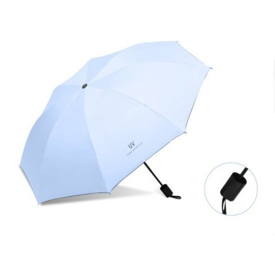 Umbrela, Flippy, Protectie UV Soare, Protectie Ploaie, Pliabila, din Vinil si Otel, 96 x 67 cm, Albastru [2]