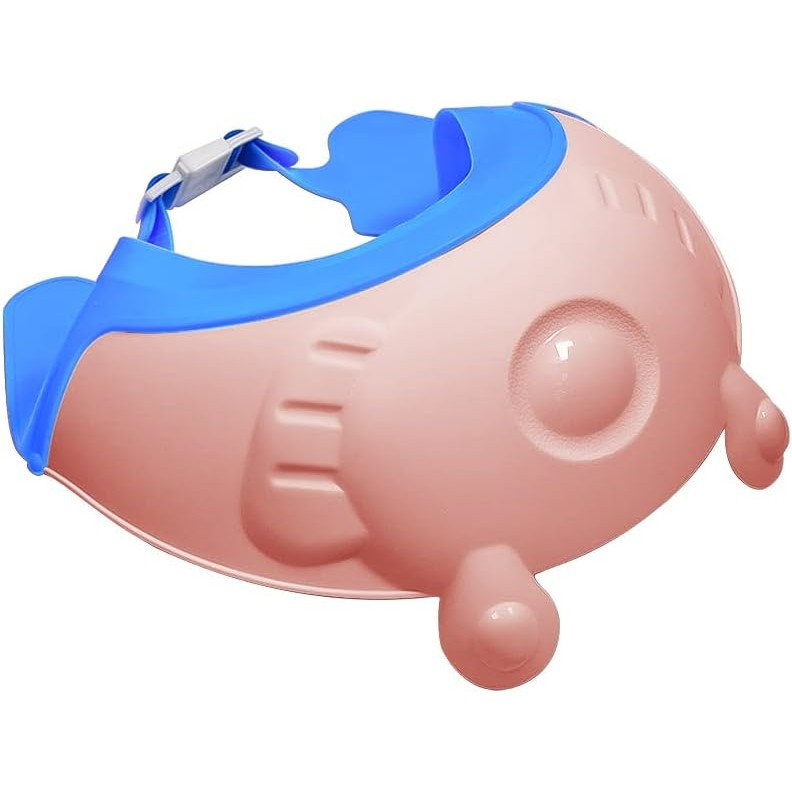 Viziera de Protectie Baie Pentru Copii, Fippy, Model Broasca, Dimensiune ajustabila, Durabil, Usor de curatat, Impotriva Samponului, pentru Ochi si Urechi, TPE+PP, 24x23 cm, Roz [5]