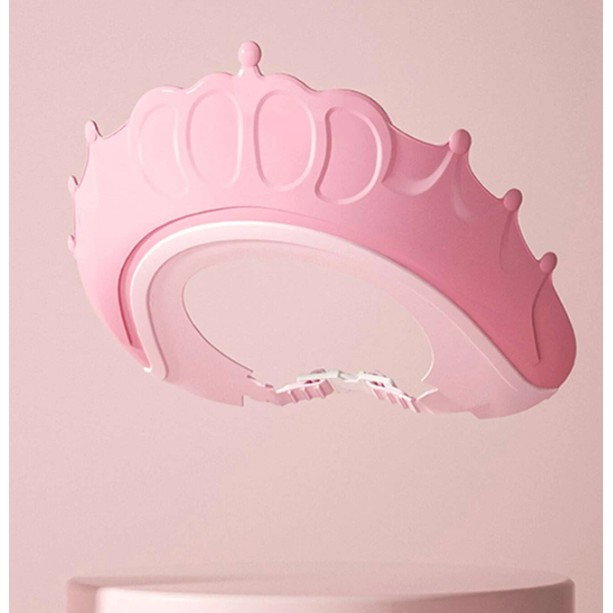 Viziera de Protectie Baie Pentru Copii, Fippy, Model Coronita, Dimensiune ajustabila, Durabil, Usor de curatat, Impotriva Samponului, pentru Ochi si Urechi, TPE+PP, 24x22 cm, Roz [7]