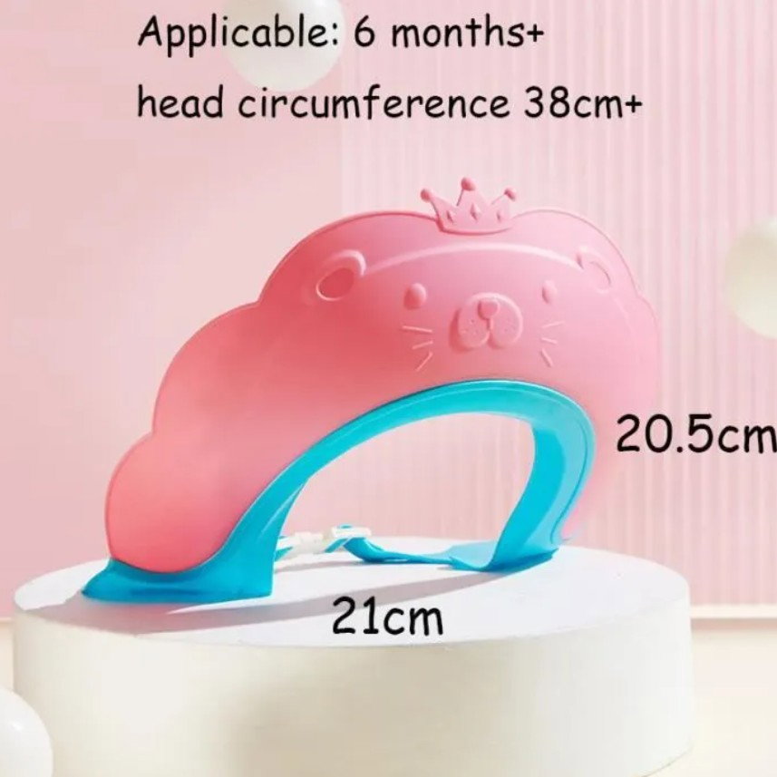 Viziera de Protectie Baie Pentru Copii, Fippy, Model Coronita Leu, Dimensiune ajustabila, Durabil, Usor de curatat, Impotriva Samponului, pentru Ochi si Urechi, TPE+PP, 21x20.5 cm, Roz [4]