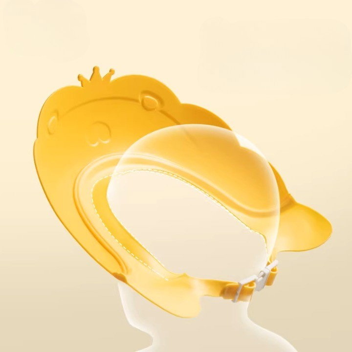 Viziera de Protectie Baie Pentru Copii, Fippy, Model Coronita Leu, Dimensiune ajustabila, Durabil, Usor de curatat, Impotriva Samponului, pentru Ochi si Urechi, TPE+PP, 21x20.5 cm, Galben [3]